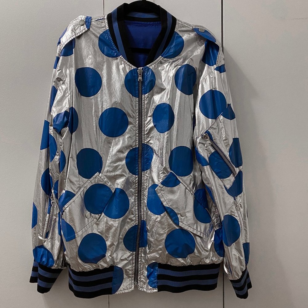 *SOLD* Marc Jacobs silver blue metallic bomber jacket